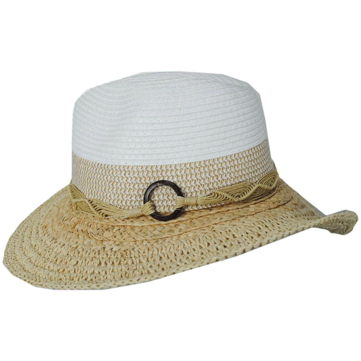 Alcantara Mixed Straw Fedora Hat - Image 3