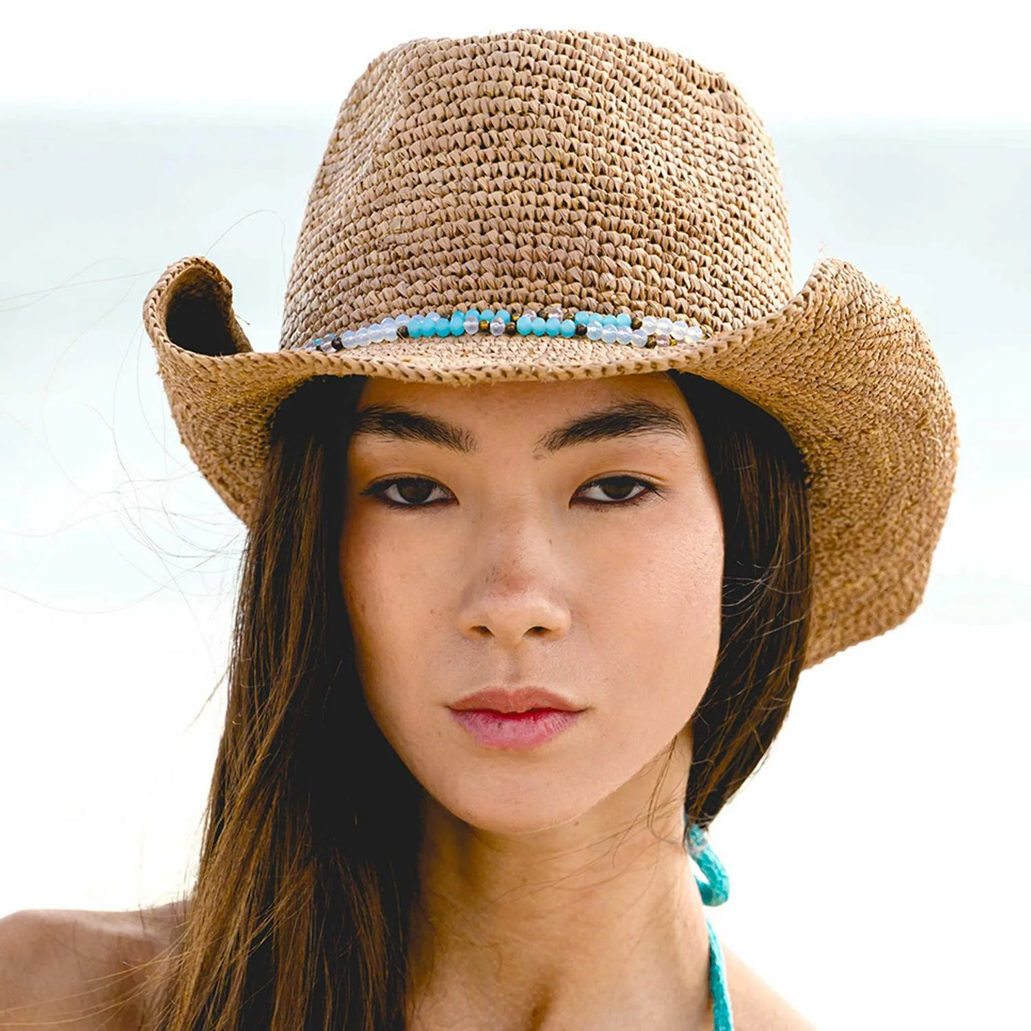 Allison Raffia Straw Western Hat - Image 2