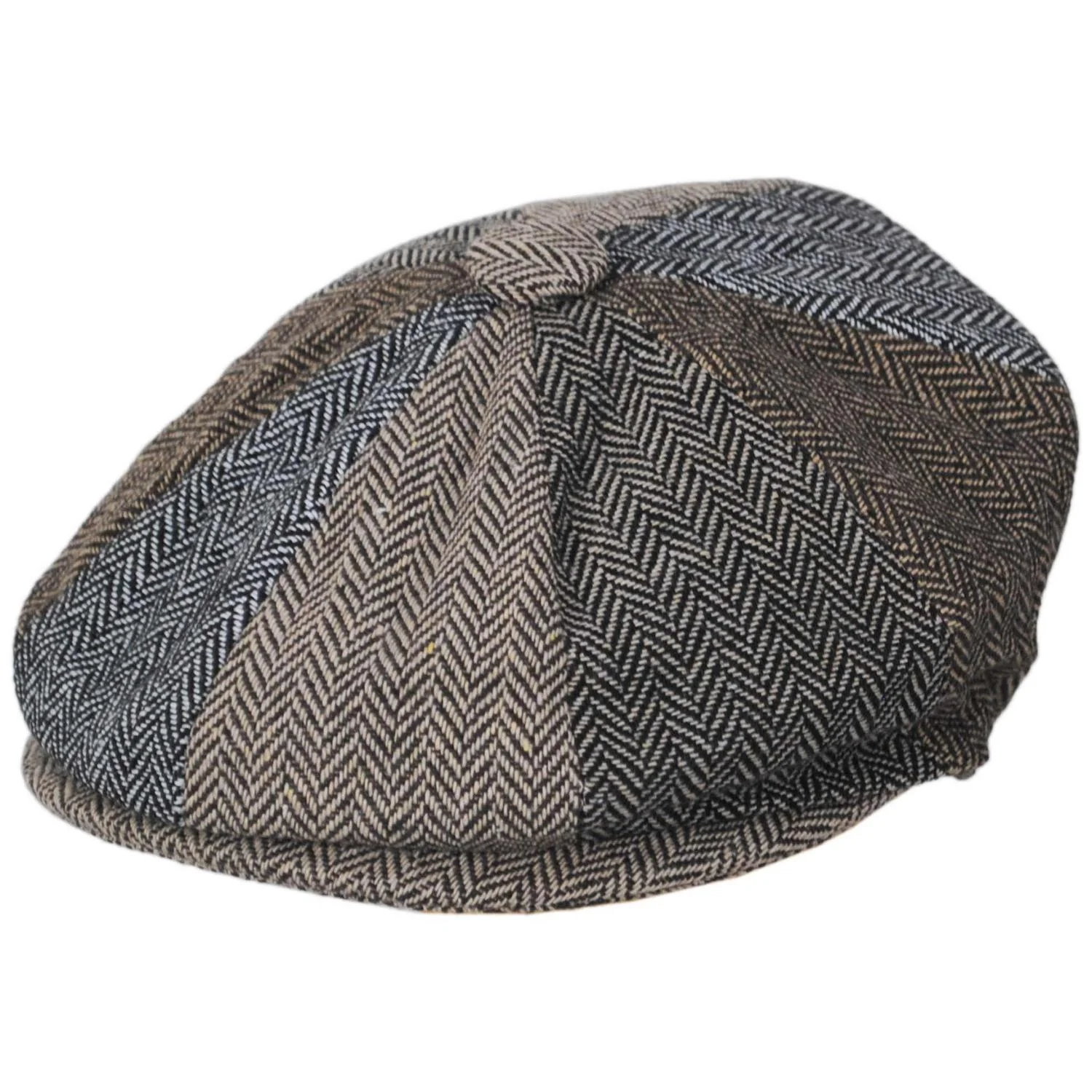 Baby Herringbone Patchwork Wool Blend Newsboy Cap
