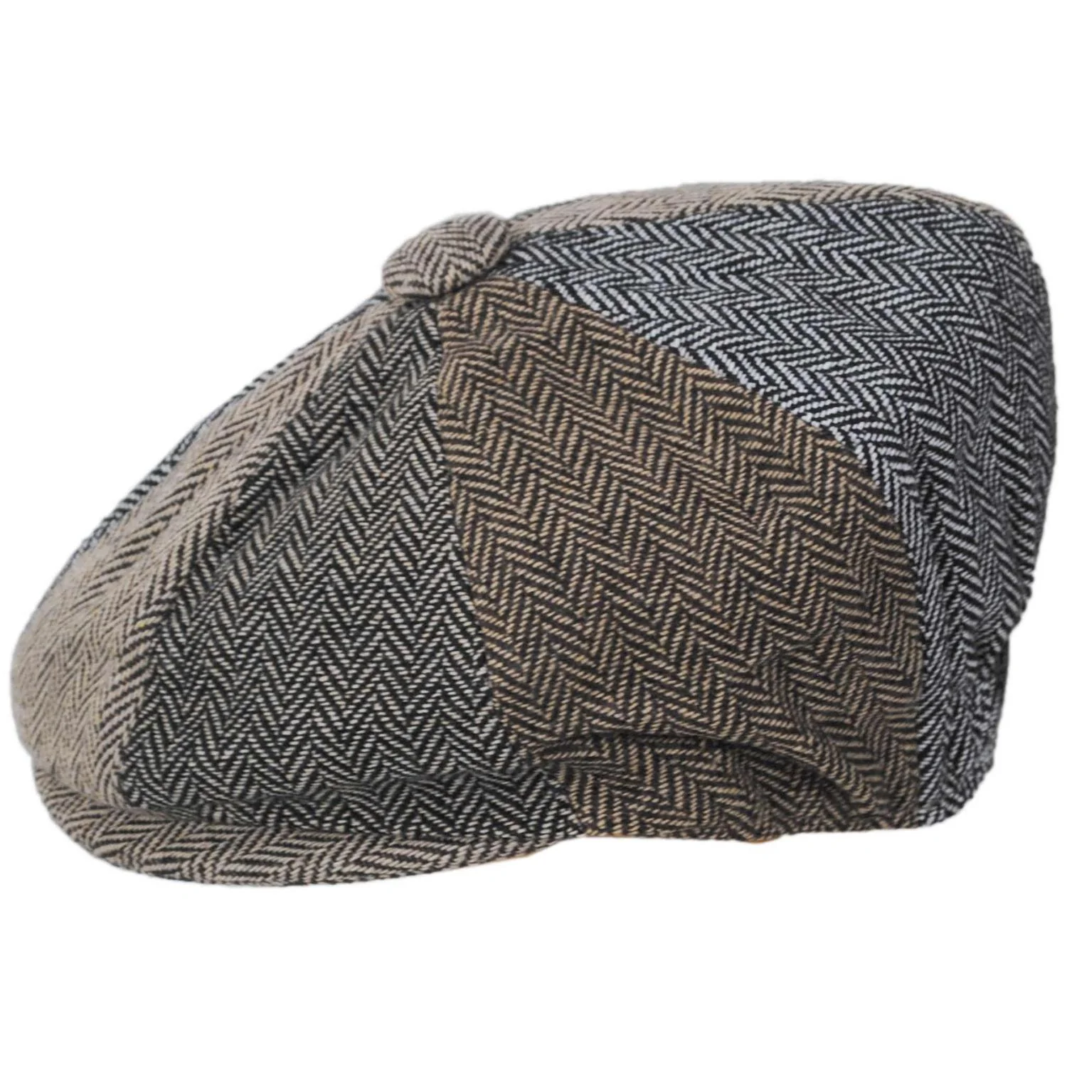 Baby Herringbone Patchwork Wool Blend Newsboy Cap - Image 3