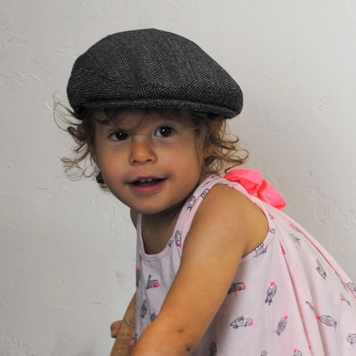 Baby Herringbone Wool Blend Ivy Cap - Image 2