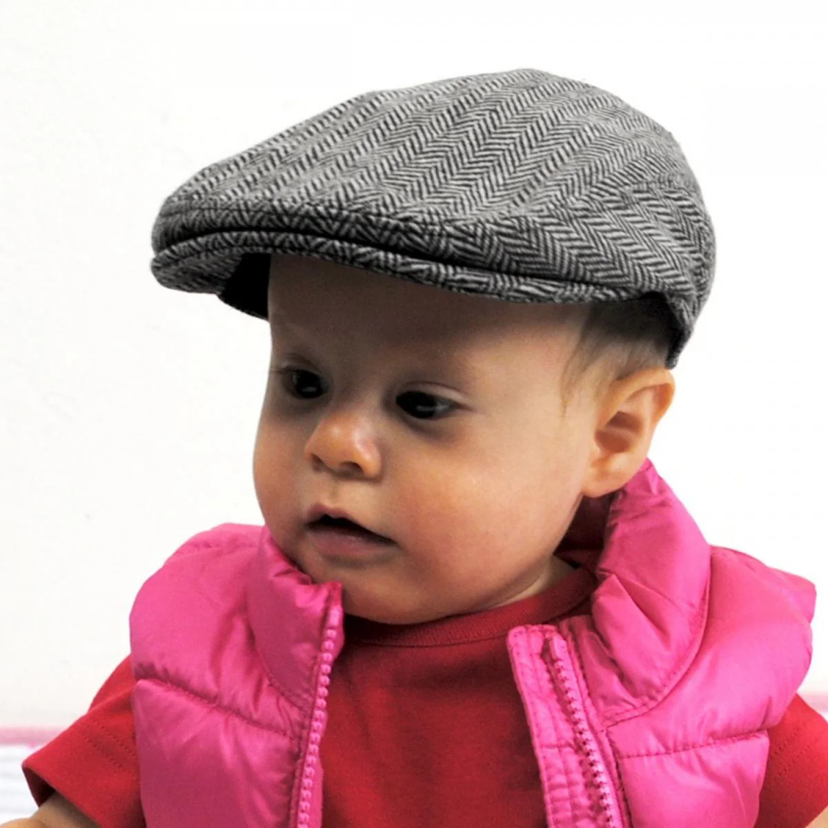 Baby Herringbone Wool Blend Ivy Cap - Image 3