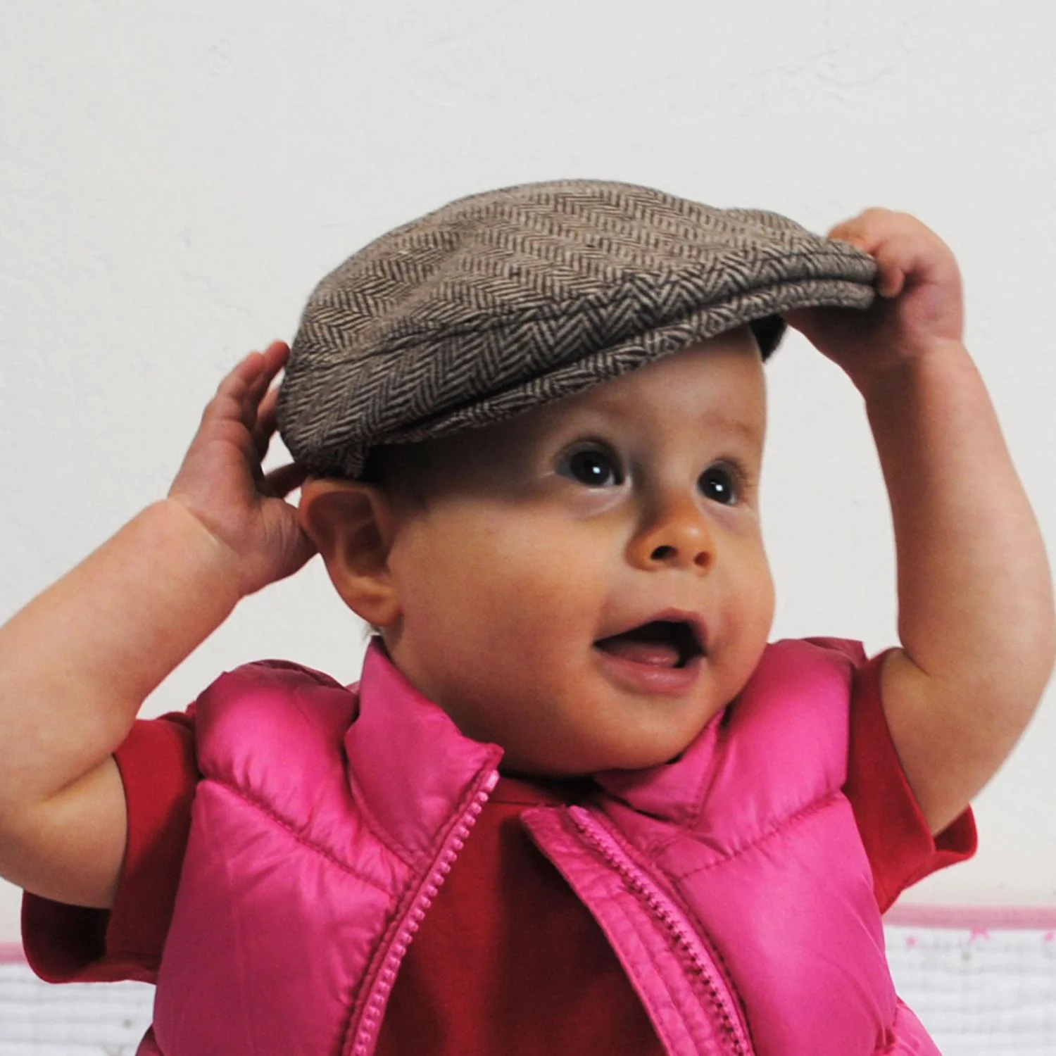 Baby Herringbone Wool Blend Ivy Cap - Image 8