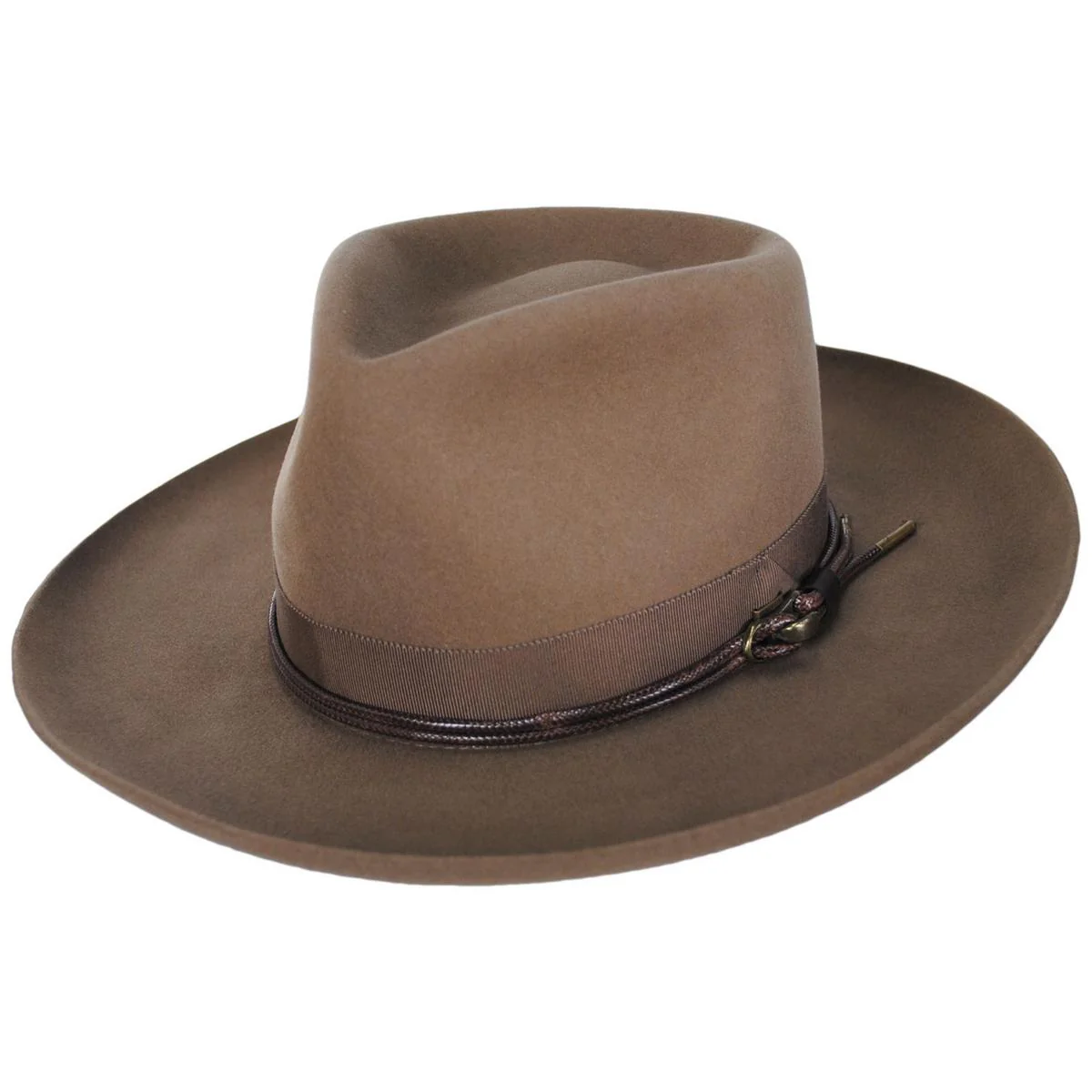 Bastien Polished Elite Wool Felt Fedora Hat - Driftwood