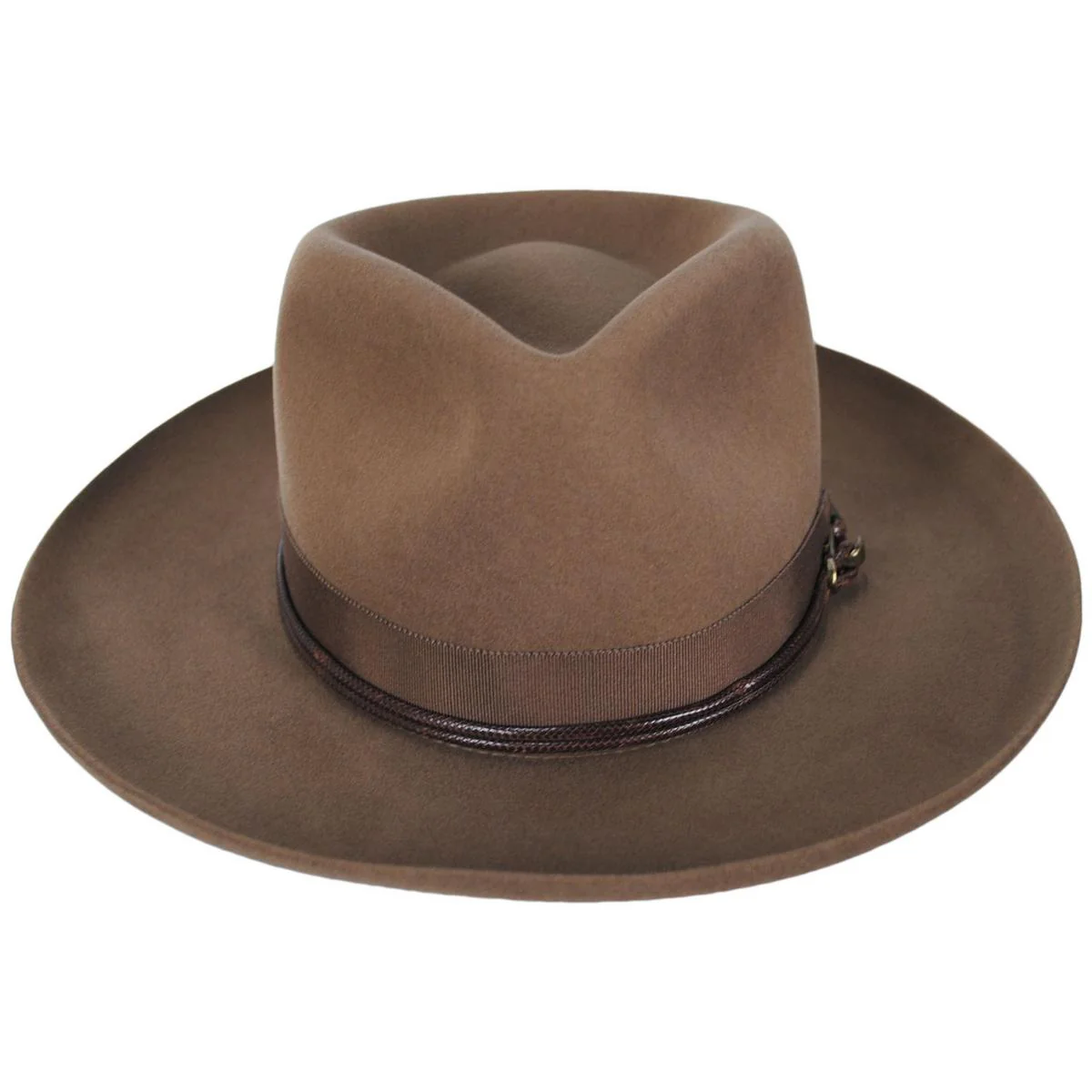 Bastien Polished Elite Wool Felt Fedora Hat - Driftwood - Image 2