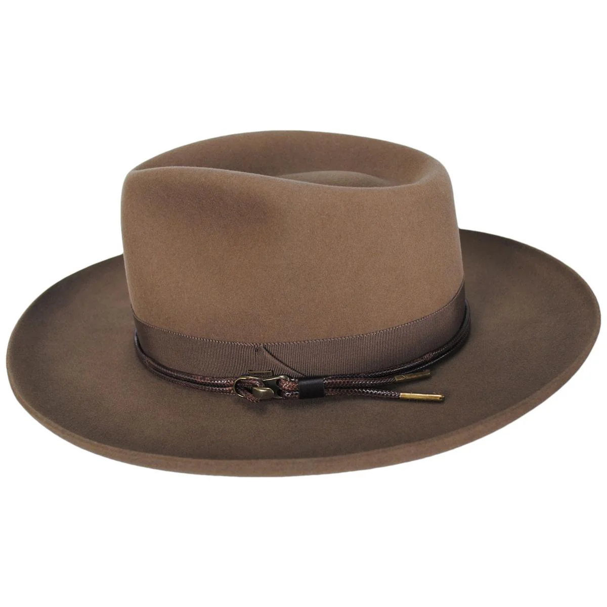 Bastien Polished Elite Wool Felt Fedora Hat - Driftwood - Image 3