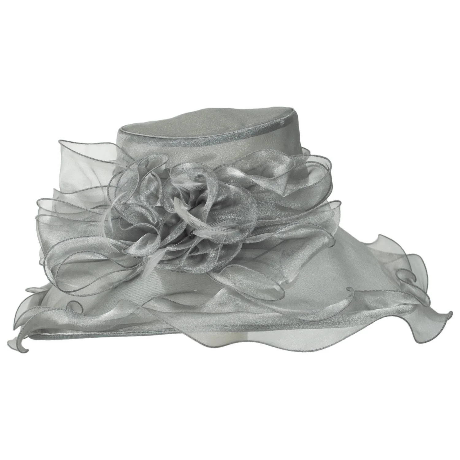 Big Bow Organza Boater Dress Hat - Image 3