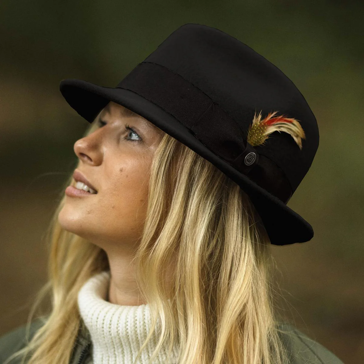 Blues Crushable Wool Felt Trilby Fedora Hat - Image 3