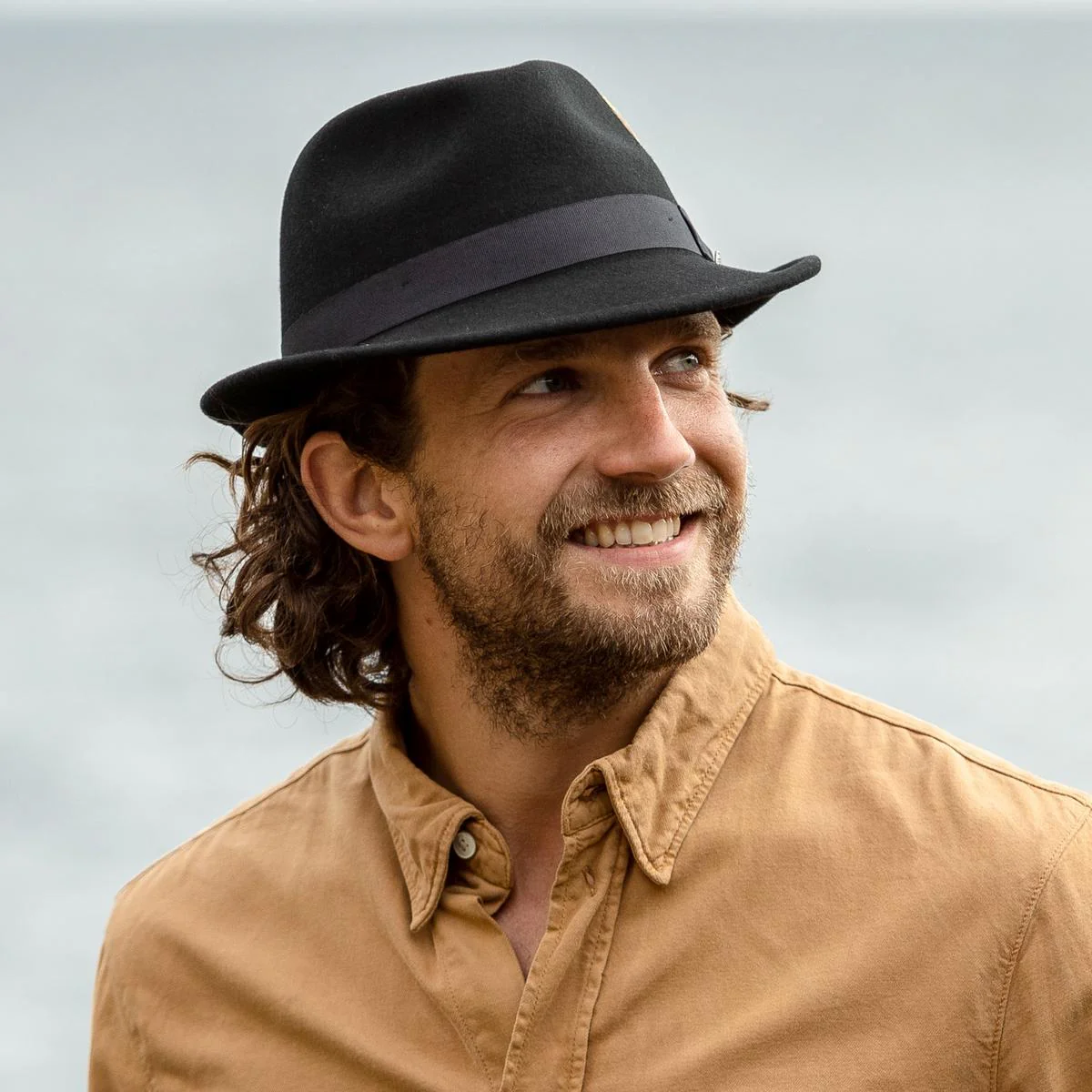 Blues Crushable Wool Felt Trilby Fedora Hat - Image 7