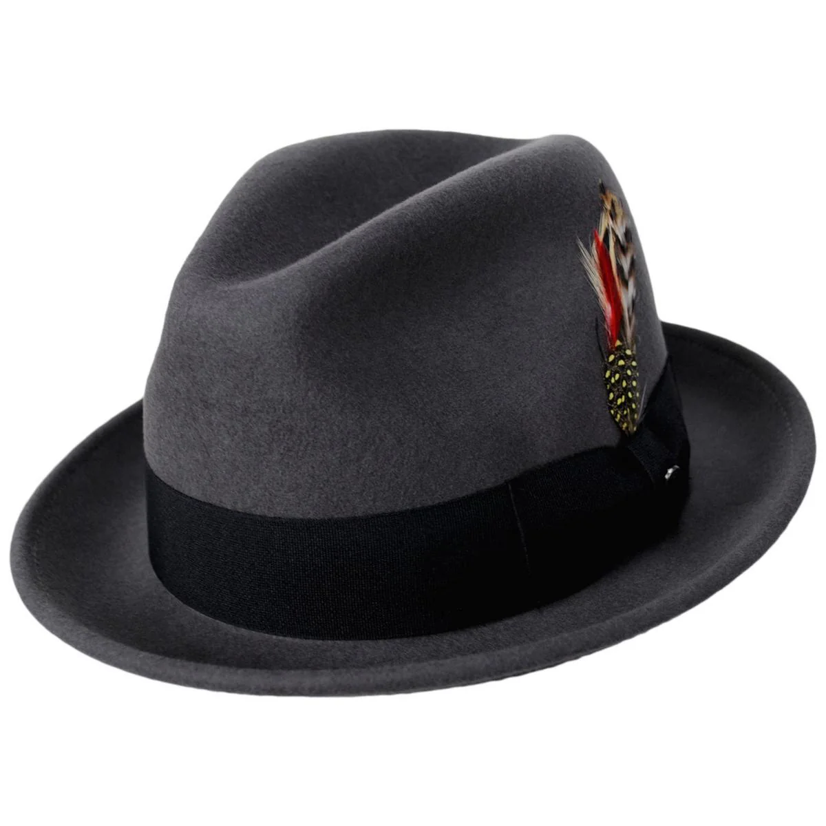 Blues Crushable Wool Felt Trilby Fedora Hat - Image 8