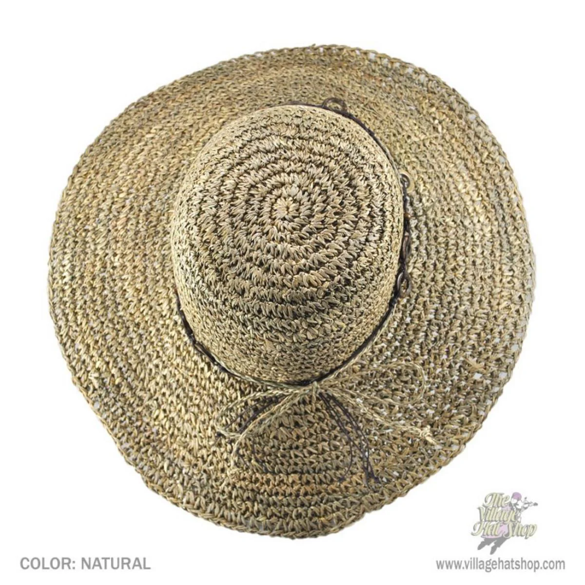 Bohemian Seagrass Straw Floppy Sun Hat - Image 3