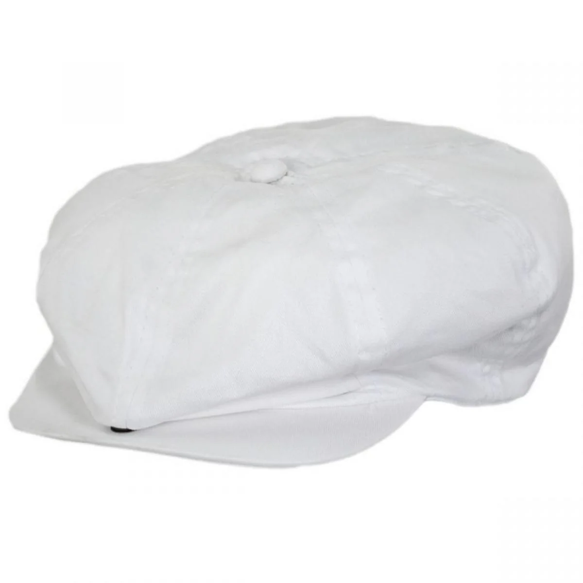 Capper Cotton Newsboy Cap - White