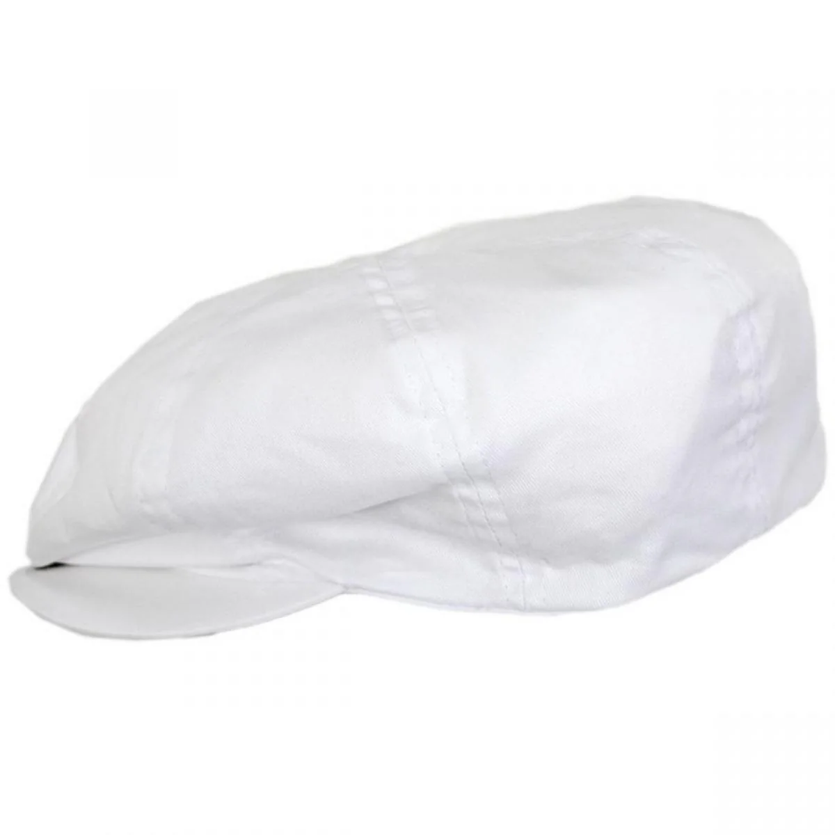 Capper Cotton Newsboy Cap - White - Image 3