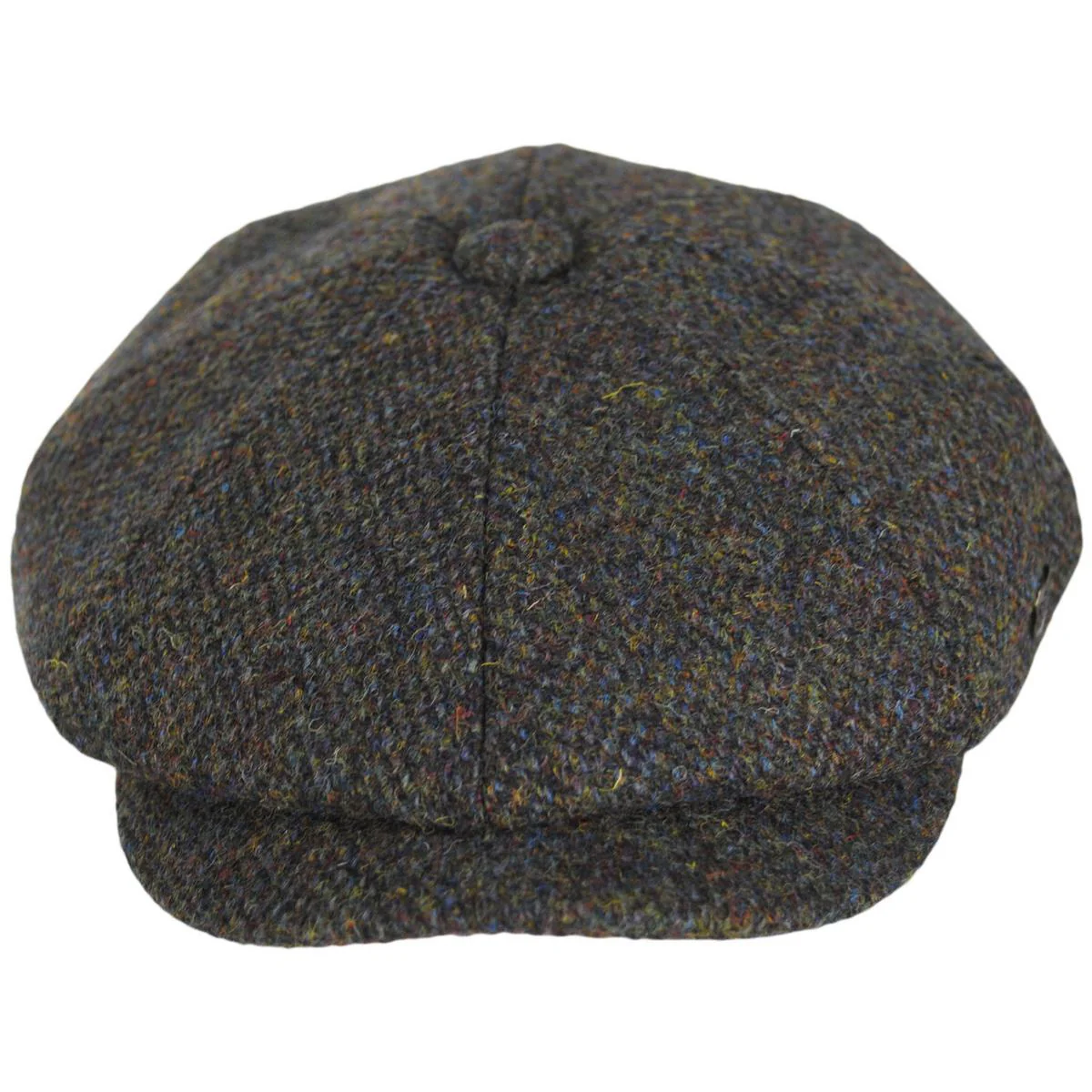 Carloway Harris Tweed Multi Fleck Wool Herringbone Newsboy Cap - Image 2
