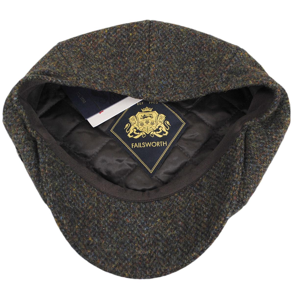 Carloway Harris Tweed Multi Fleck Wool Herringbone Newsboy Cap - Image 4