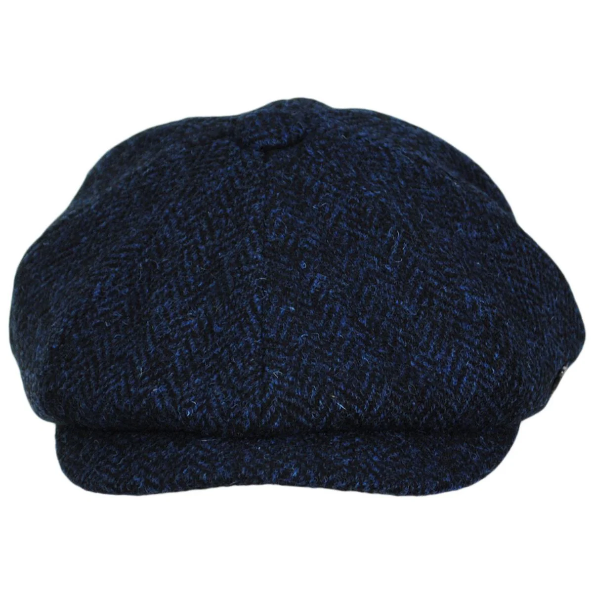 Carloway Harris Tweed Wool Herringbone Newsboy Cap - Blue - Image 2