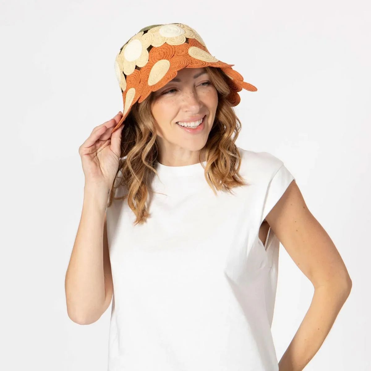 Carmen Toyo Straw Flower Bucket Hat - Image 2