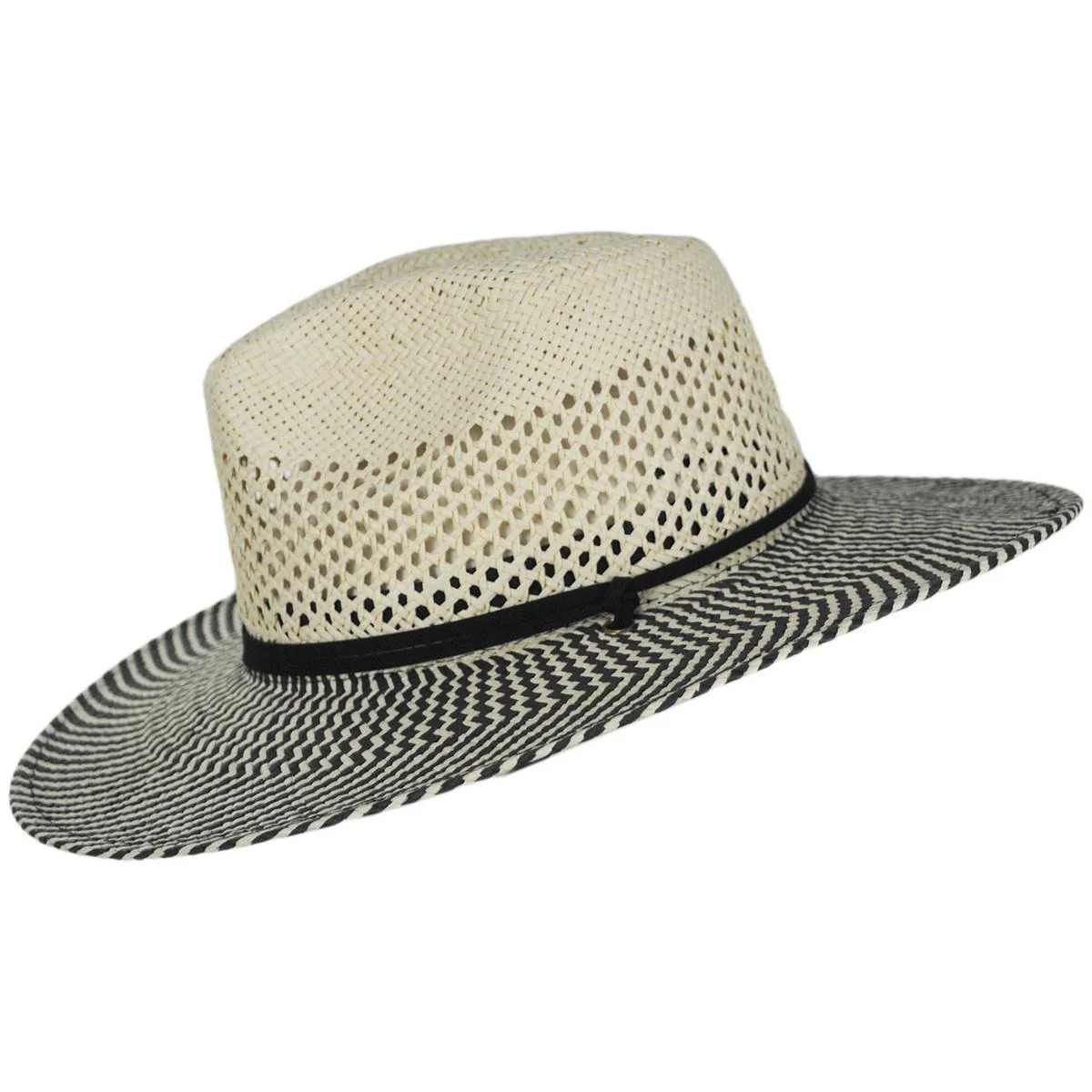 Chevron Toyo Straw Aussie Fedora Hat - Image 3
