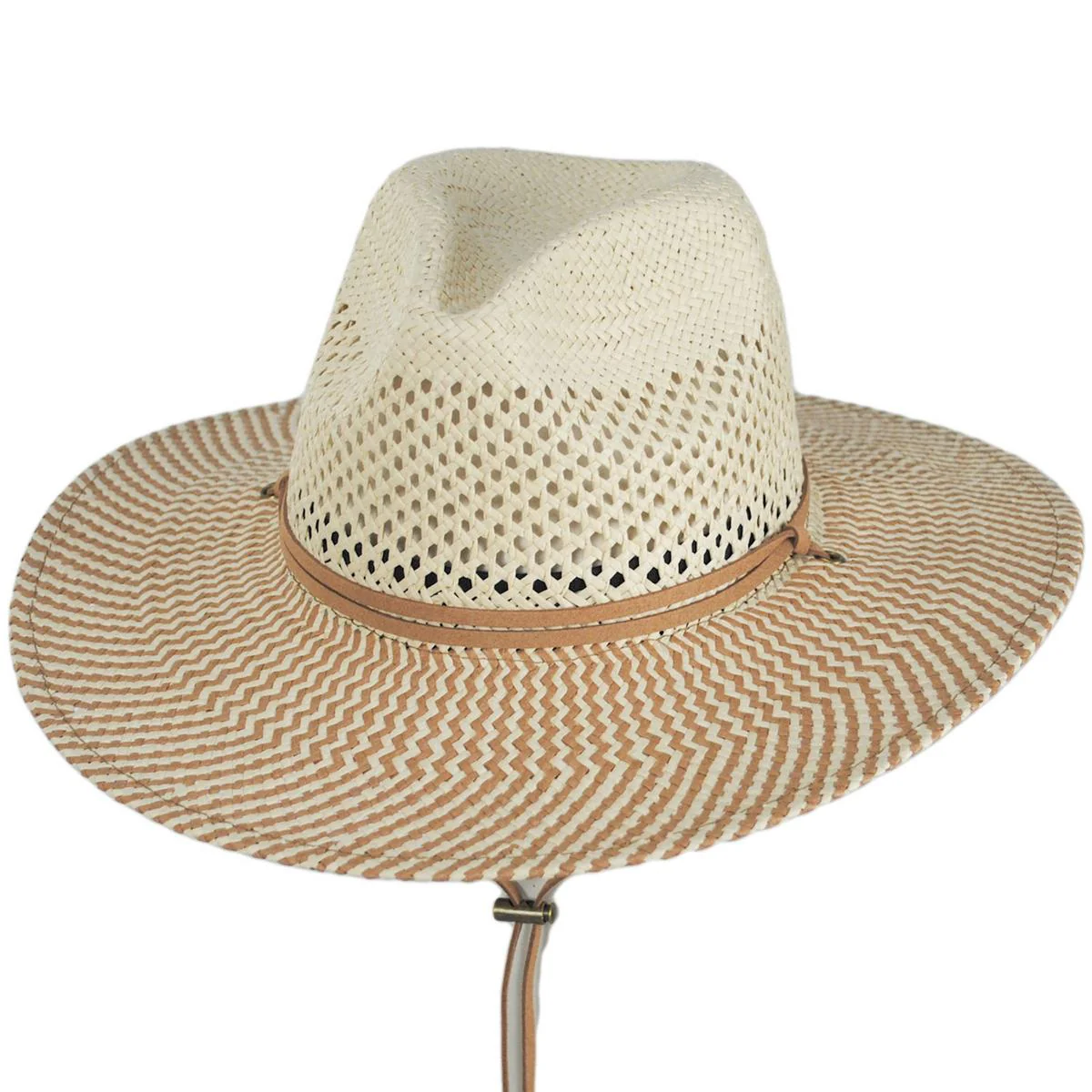 Chevron Toyo Straw Aussie Fedora Hat - Image 5