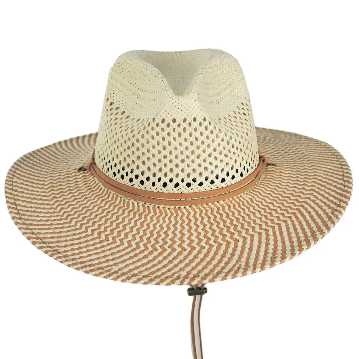Chevron Toyo Straw Aussie Fedora Hat - Image 6