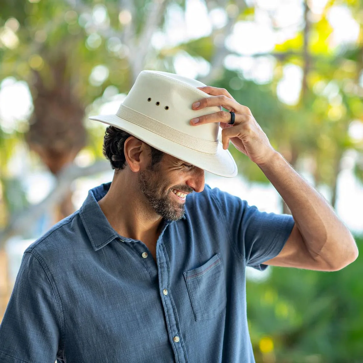 Cotton Canvas Safari Fedora Hat - Image 9