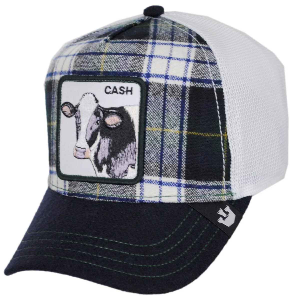 Cow British Plaid Mesh Trucker Snapback Baseball Cap