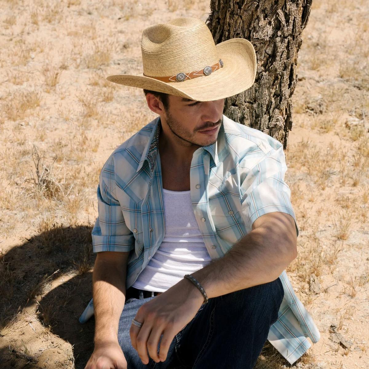 Cowhand Palm Leaf Straw Western Hat - Image 6
