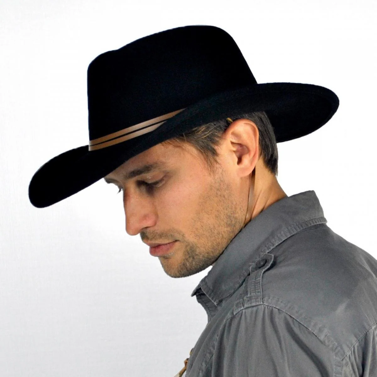 Crushable Wool Felt Chincord Outback Hat - Image 7