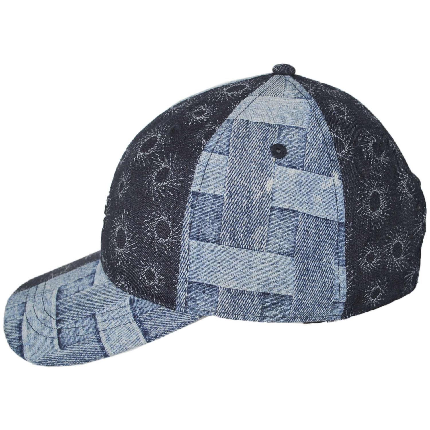 Denim Mashup Strapback Baseball Cap Dad Hat - Image 14