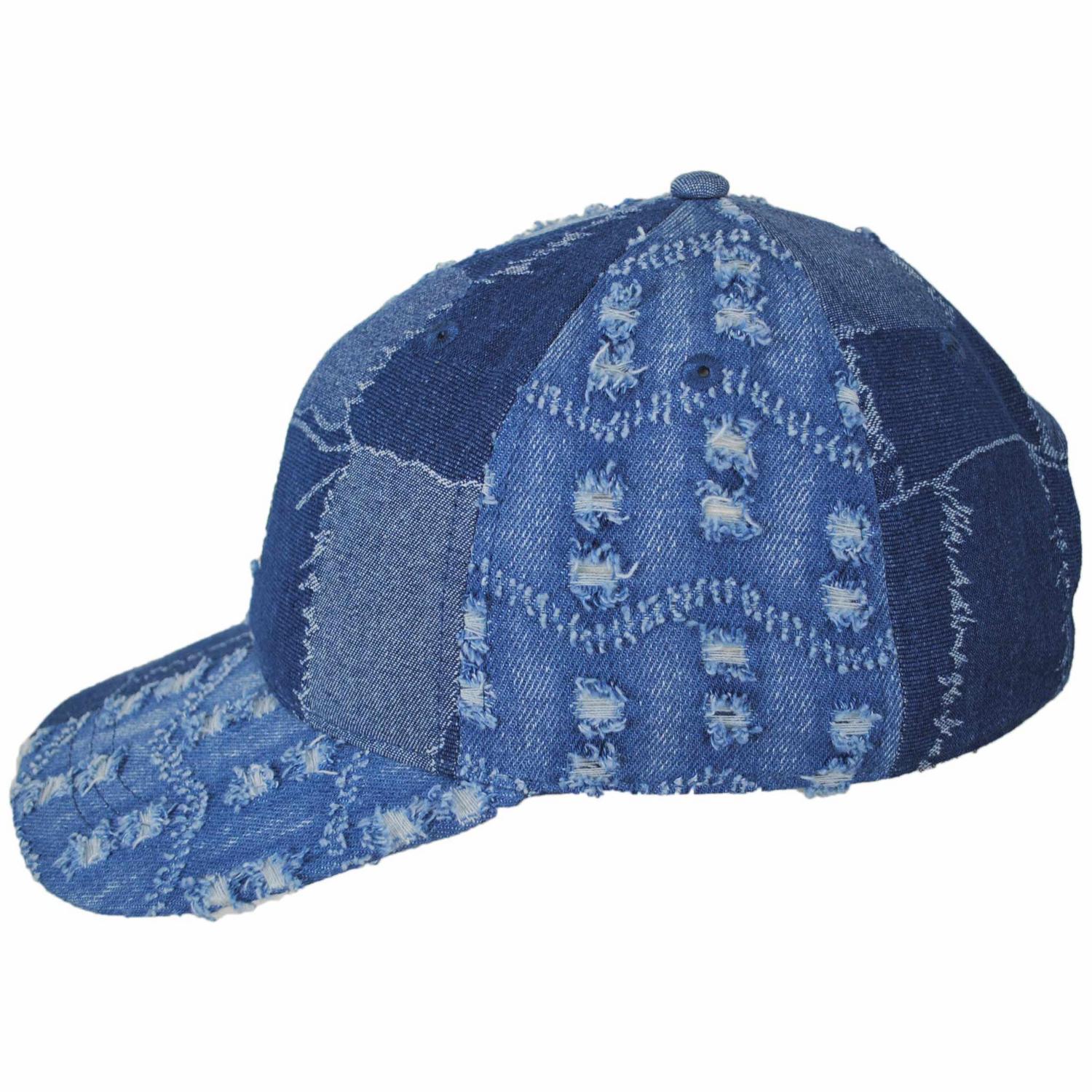 Denim Mashup Strapback Baseball Cap Dad Hat - Image 18
