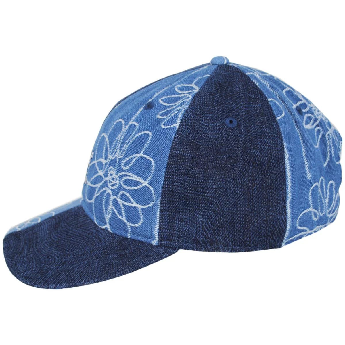 Denim Mashup Strapback Baseball Cap Dad Hat - Image 3