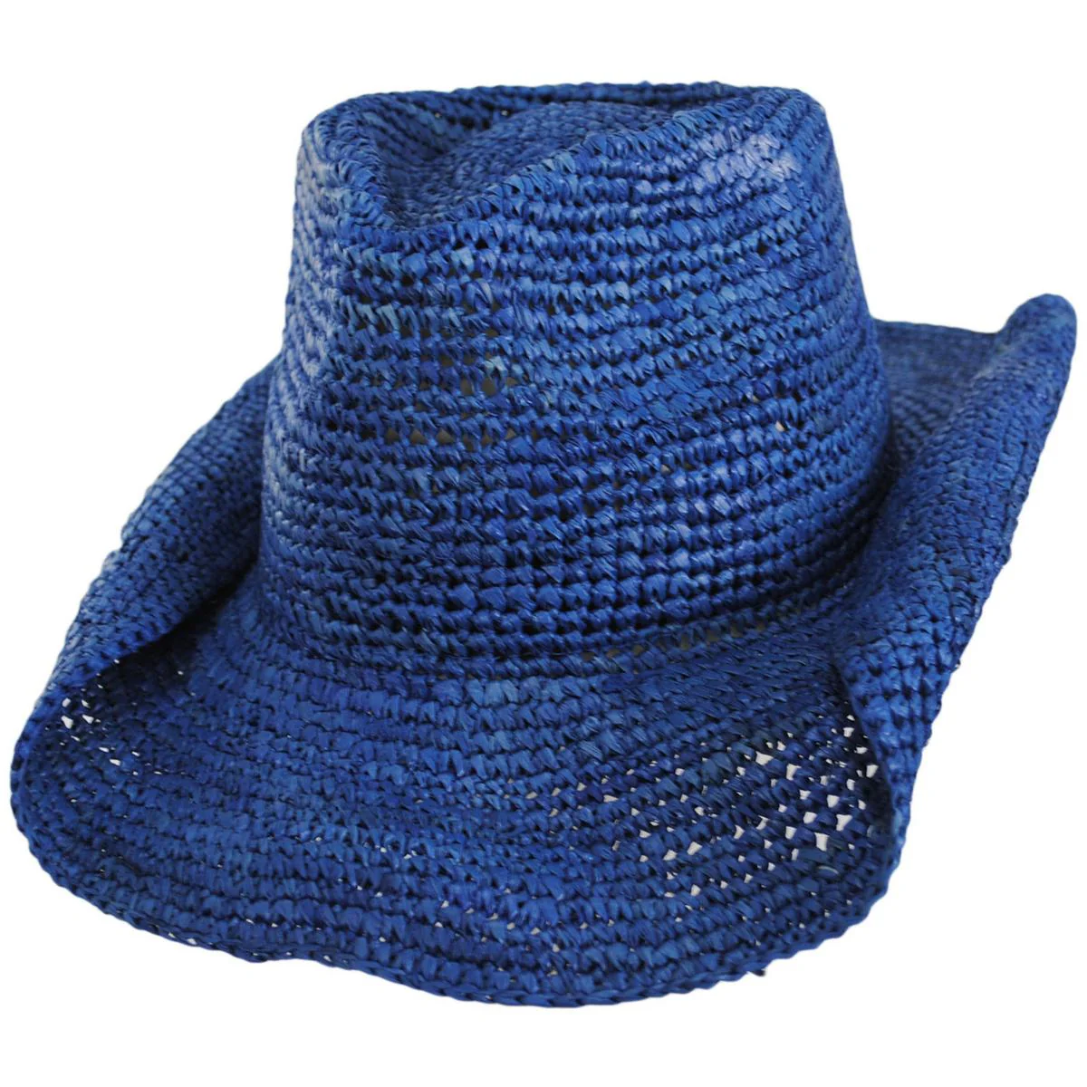 Diano Crochet Raffia Straw Western Hat