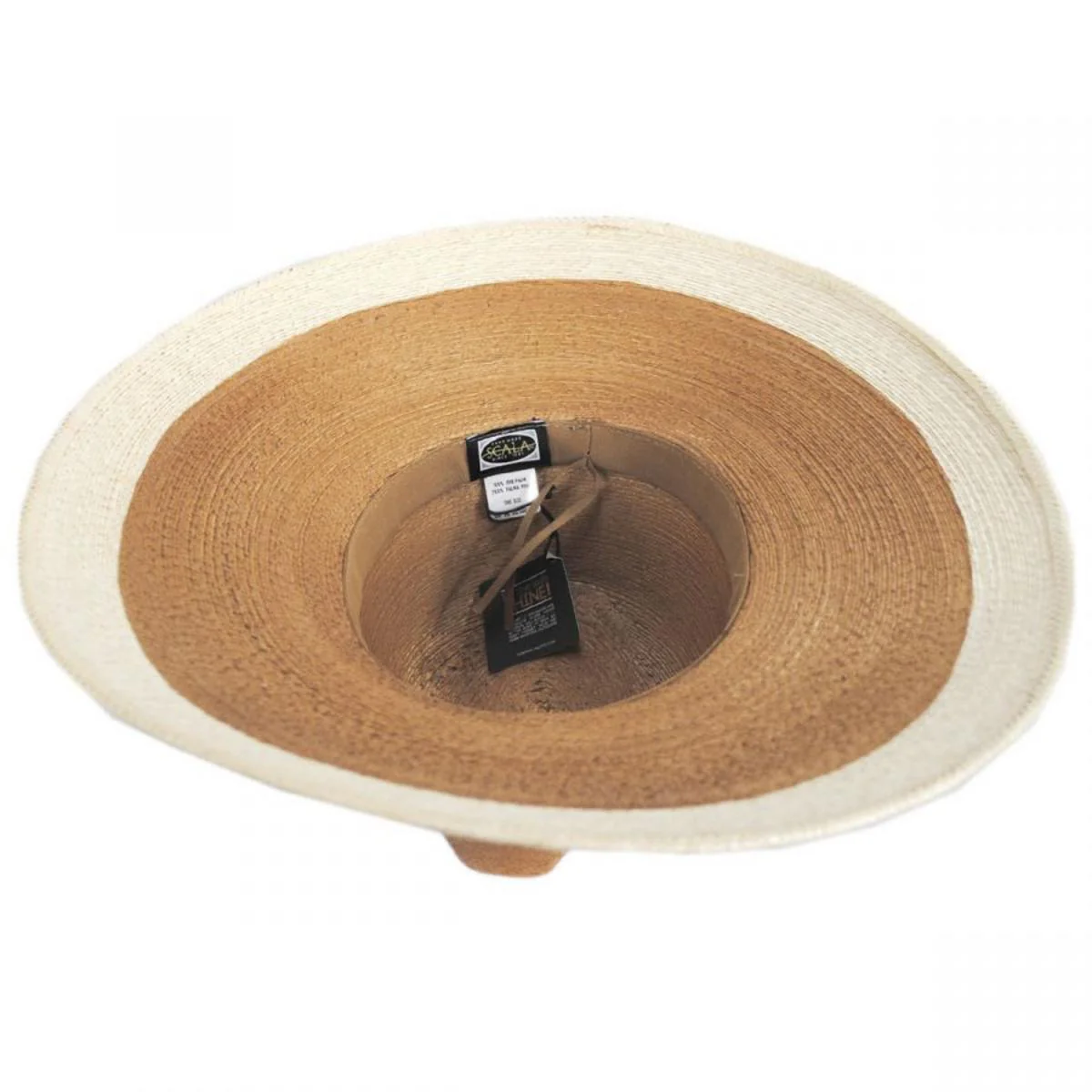 Elgans Two-Tone Palm Leaf Straw Fedora Hat - Image 4