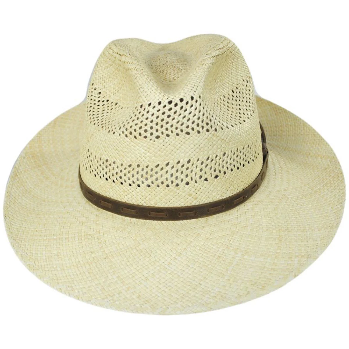 Ezra Vented Panama Straw Fedora Hat - Image 3