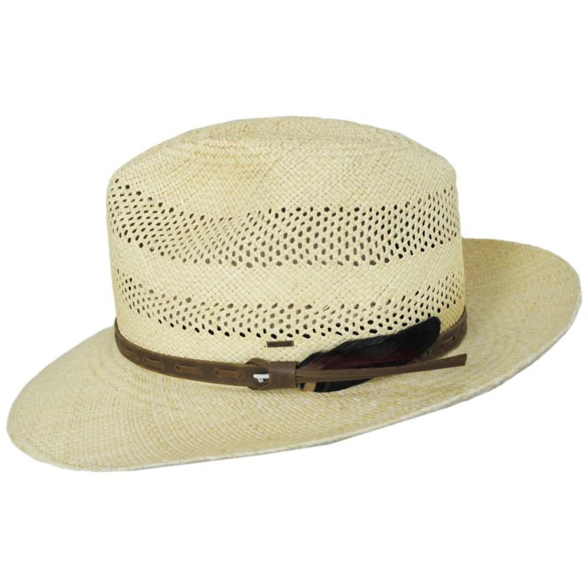 Ezra Vented Panama Straw Fedora Hat - Image 4