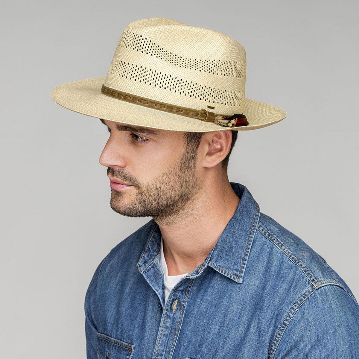 Ezra Vented Panama Straw Fedora Hat - Image 6