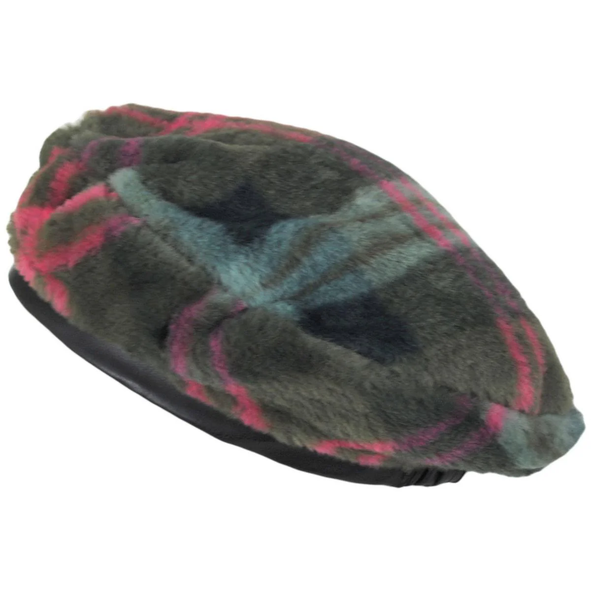 Faux Fur Plaid Beret - FINAL SALE