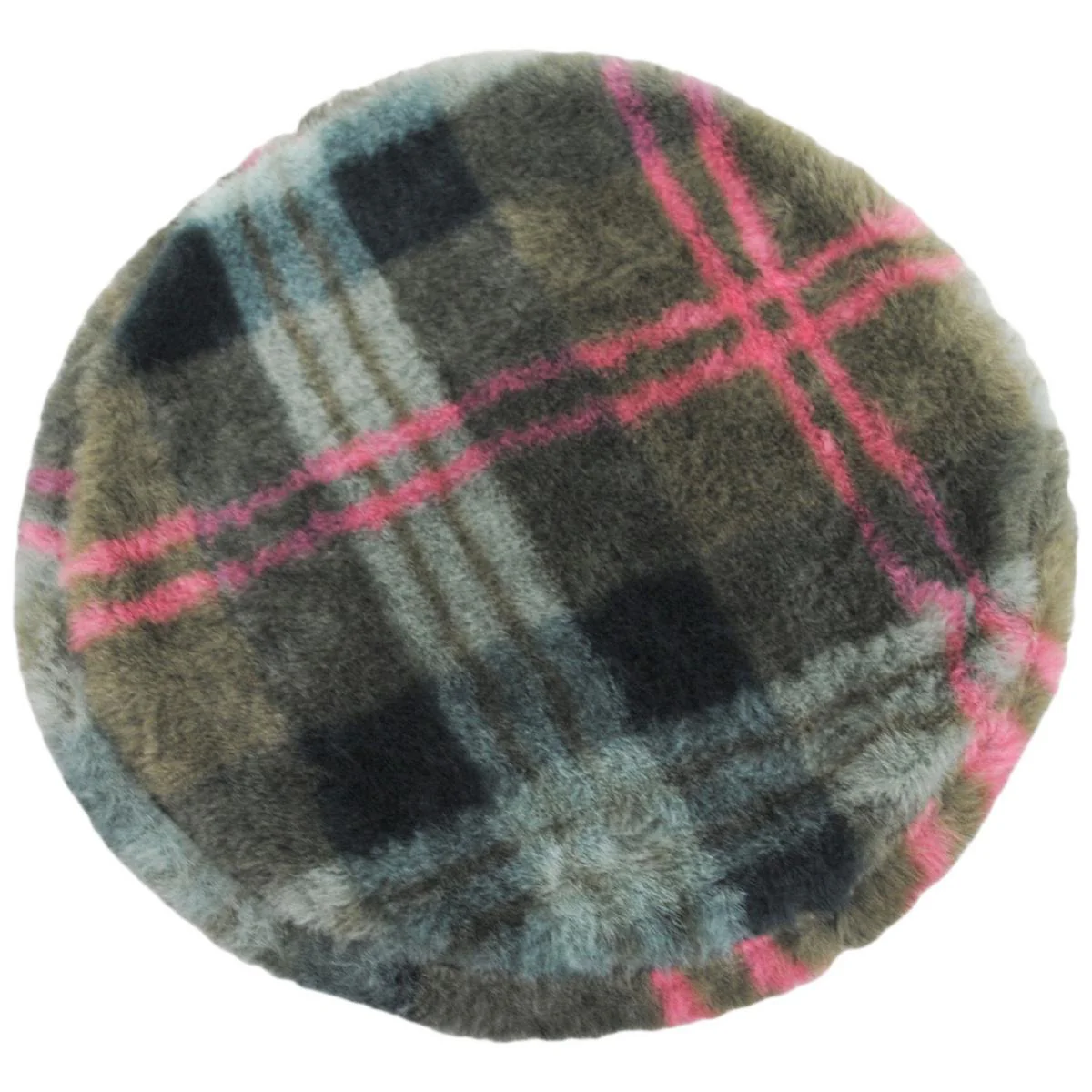 Faux Fur Plaid Beret - FINAL SALE - Image 3