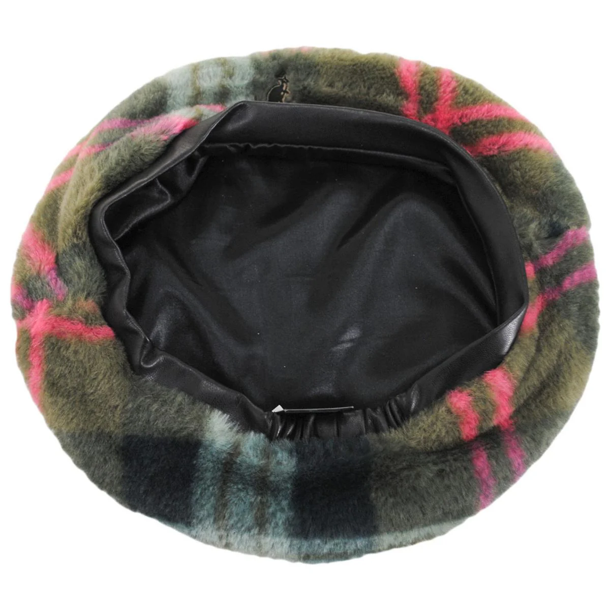 Faux Fur Plaid Beret - FINAL SALE - Image 4