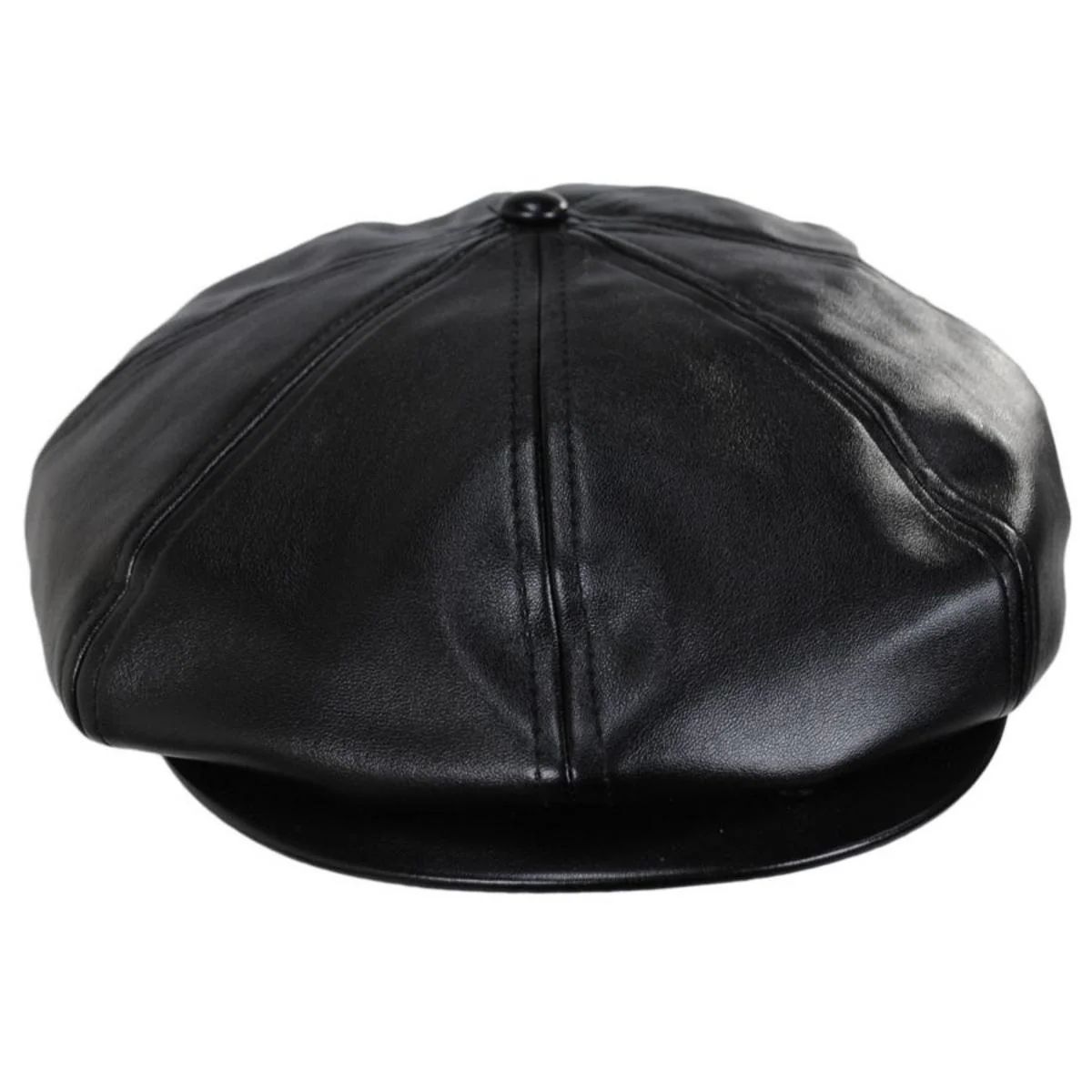 Faux Leather Newsboy Cap - Image 2