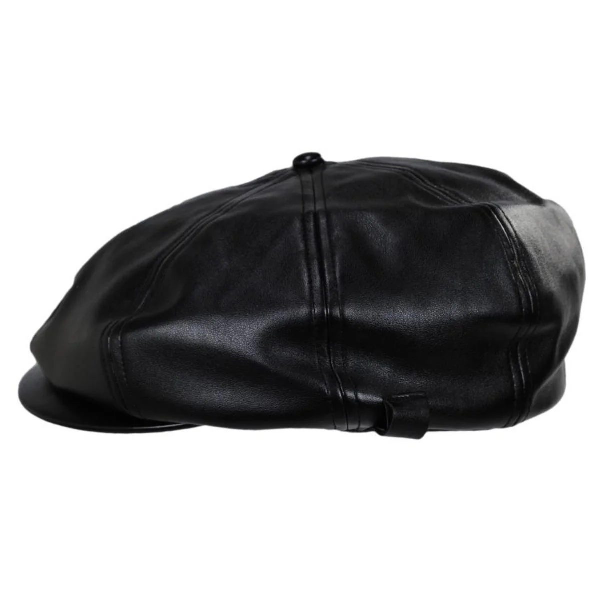 Faux Leather Newsboy Cap - Image 3