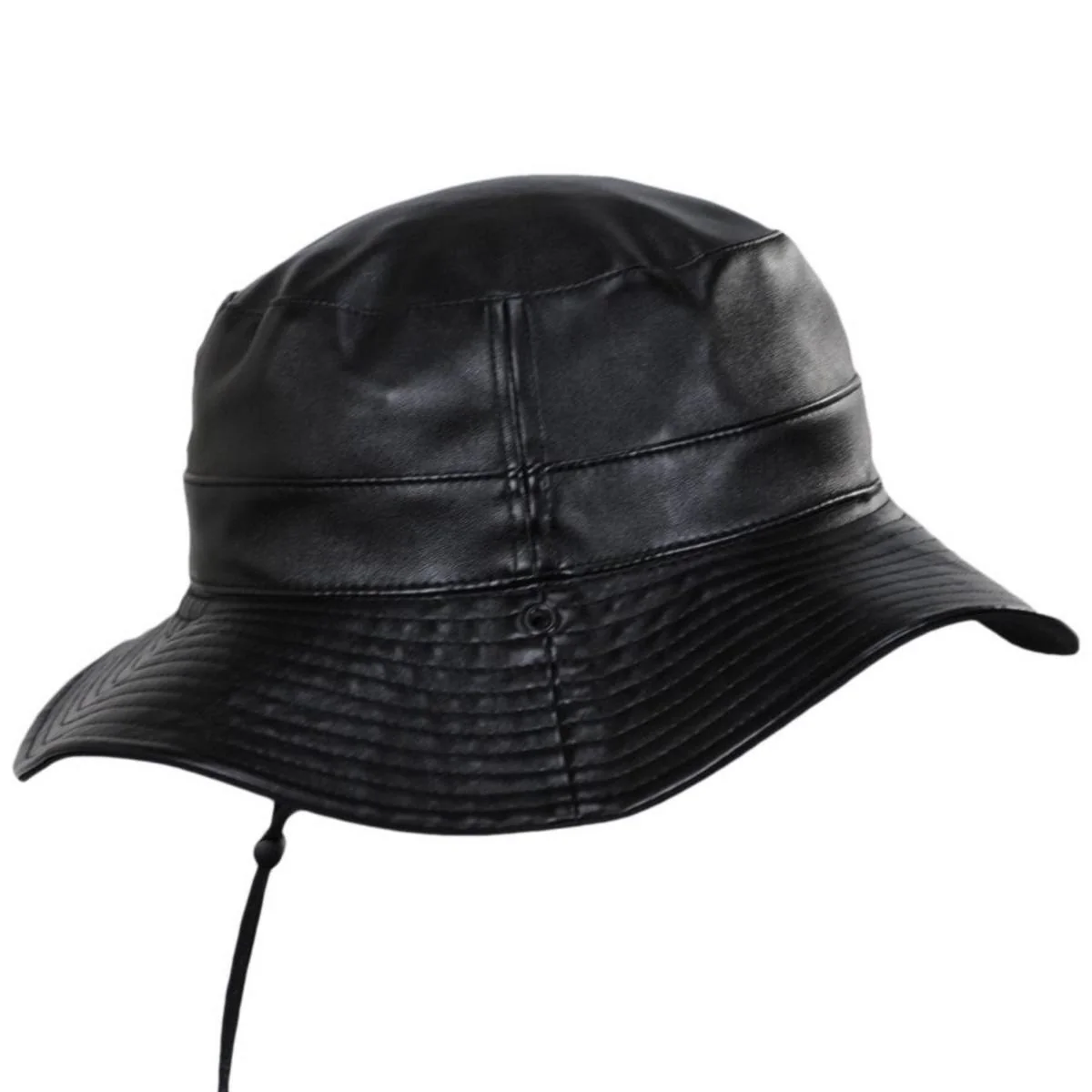 Reversible Faux Leather Bucket Hat - Image 3