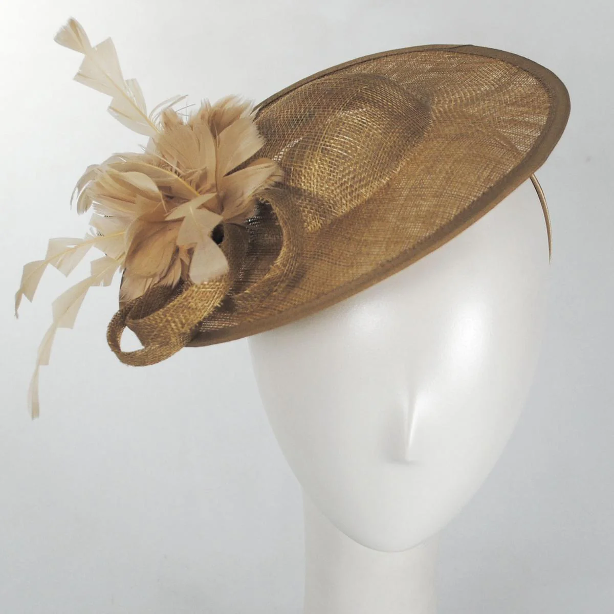 Feather Flower Dish Sinamay Straw Fascinator Hat - Image 10