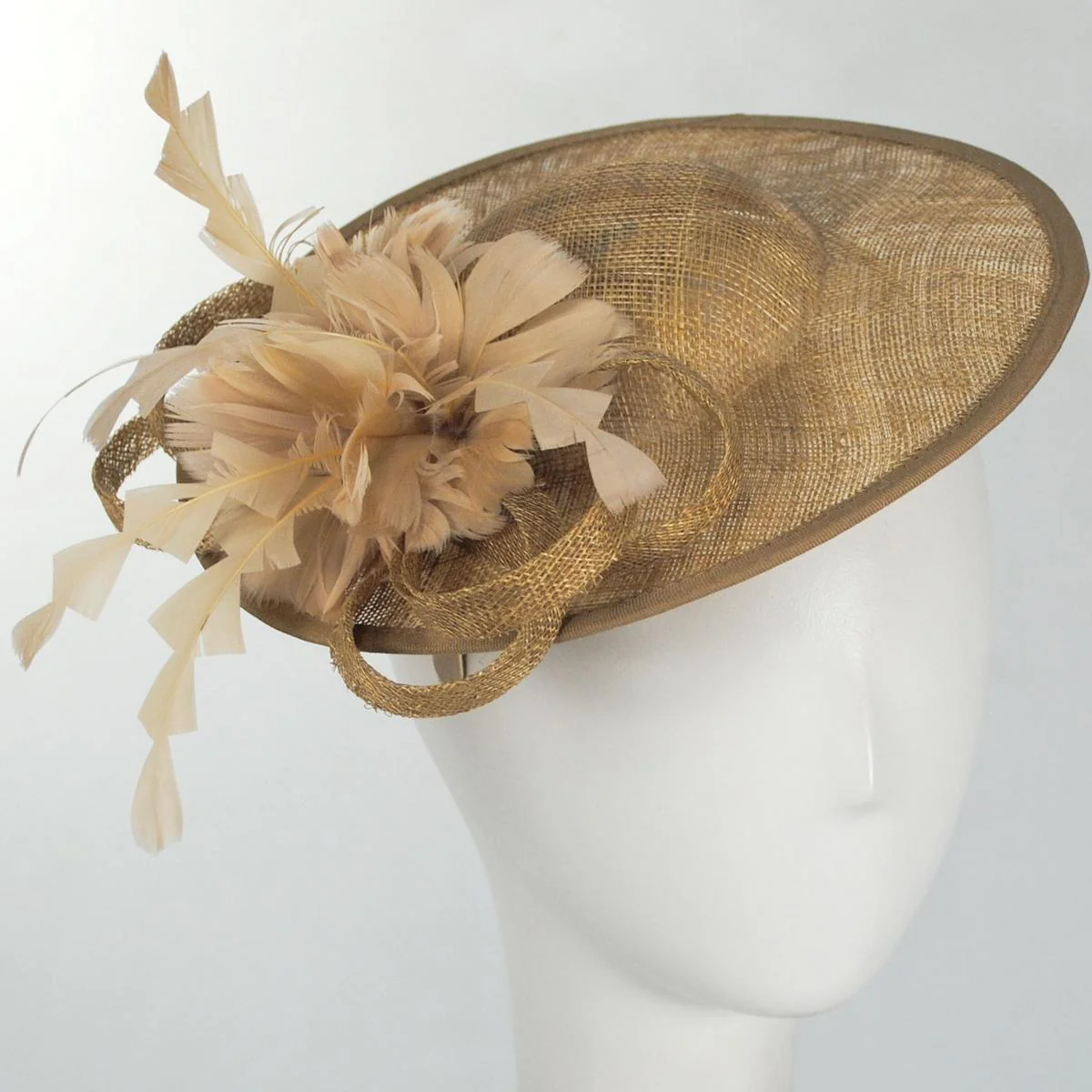 Feather Flower Dish Sinamay Straw Fascinator Hat - Image 11