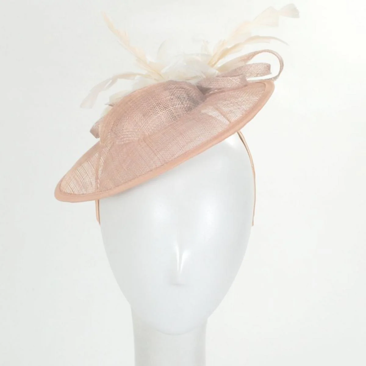 Feather Flower Dish Sinamay Straw Fascinator Hat - Image 3