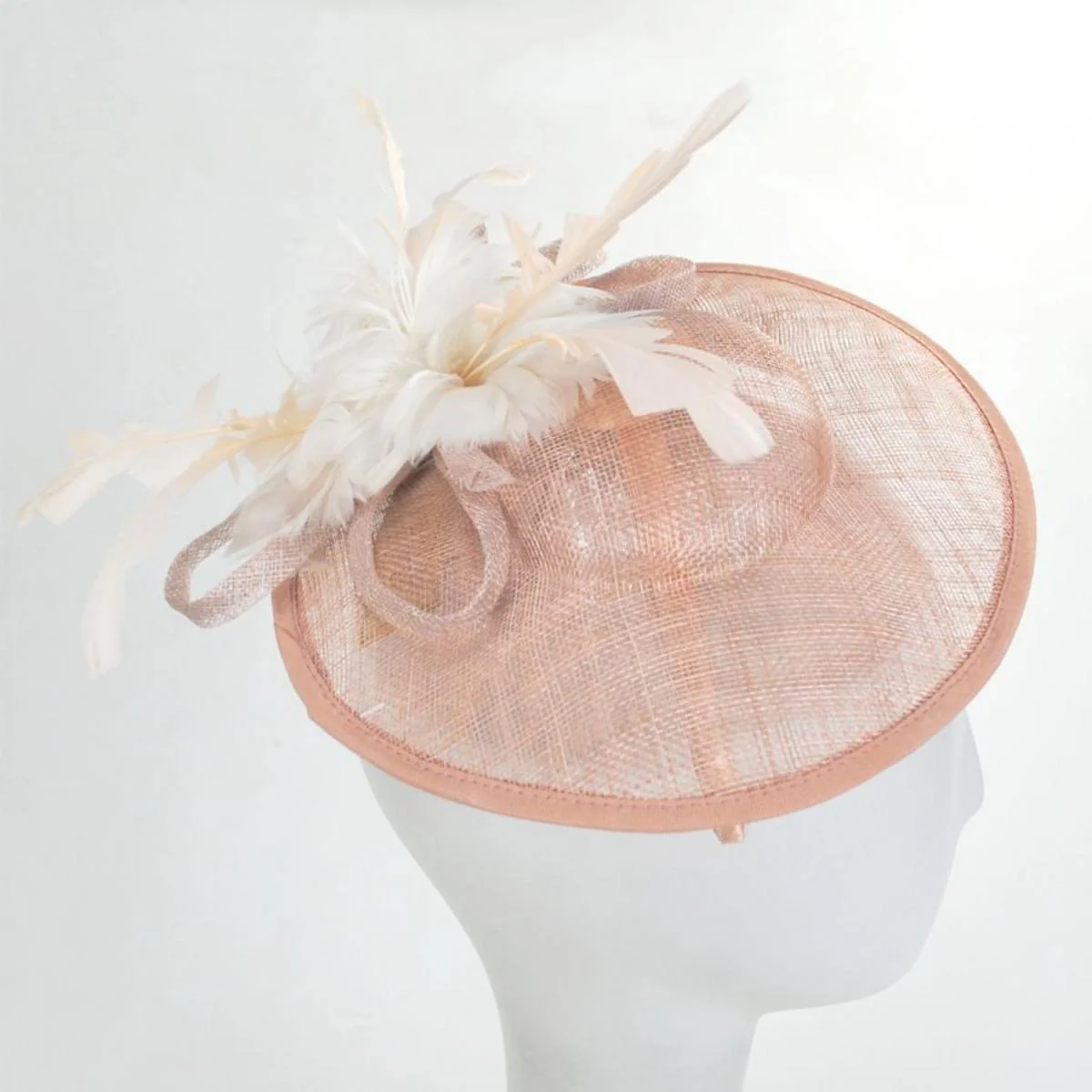 Feather Flower Dish Sinamay Straw Fascinator Hat - Image 4