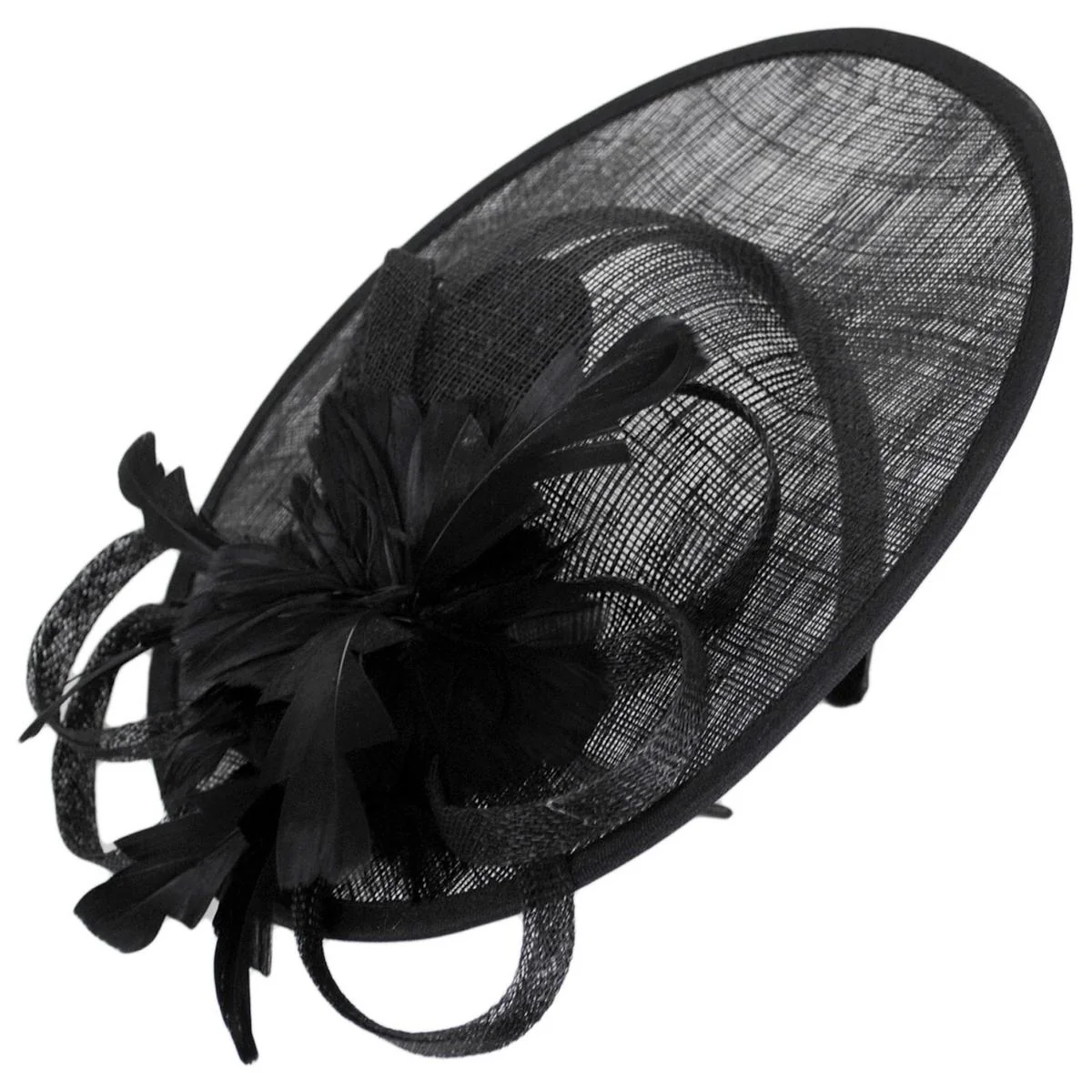 Feather Flower Dish Sinamay Straw Fascinator Hat - Image 5
