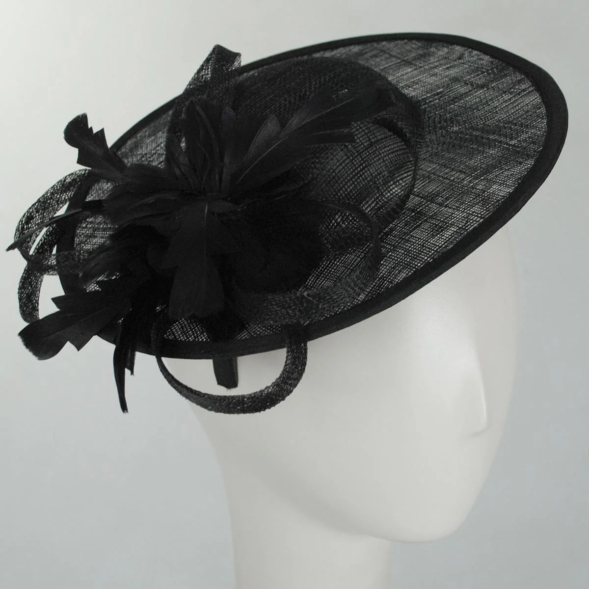 Feather Flower Dish Sinamay Straw Fascinator Hat - Image 7