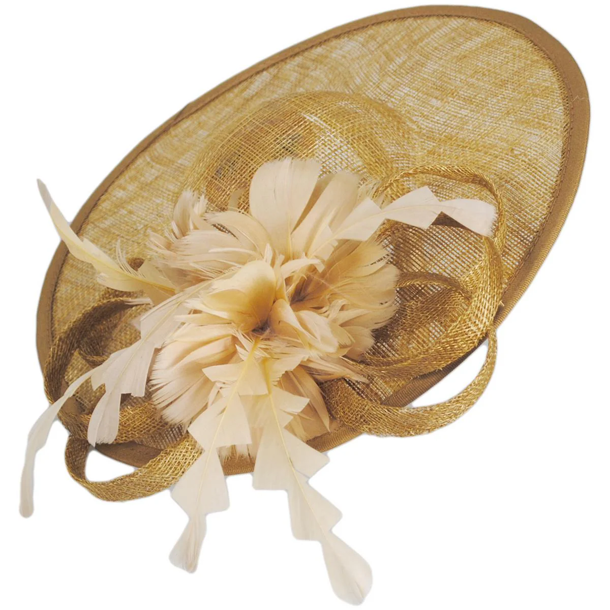 Feather Flower Dish Sinamay Straw Fascinator Hat - Image 9