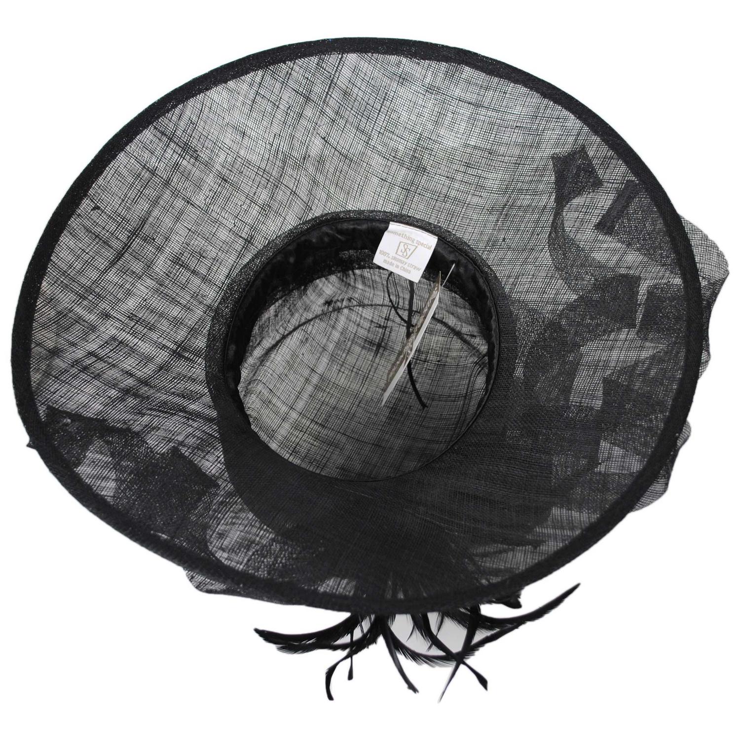 Feather Flower Sinamay Straw Boater Dress Hat - Image 8